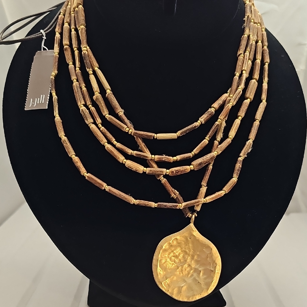 J. Jill Gold and Brown Multi-Strand Necklace